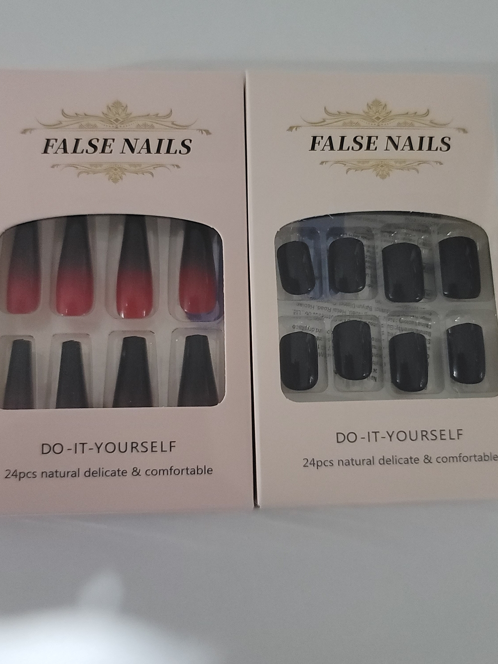 Press In Nails 2 Pack Set - Black & Red Ombre